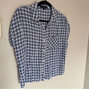 Sanctuary Blue and White Plaid Shirt